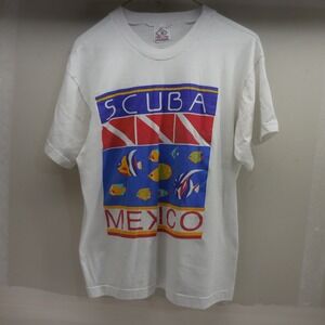 Vintage Kanan Banana Scuba Mexico T Shirt White Single Stitch 90s Souvenir Large